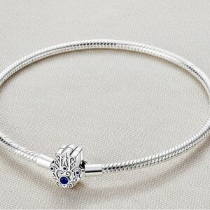 Elegant Silver Bracelet with Blue Accent